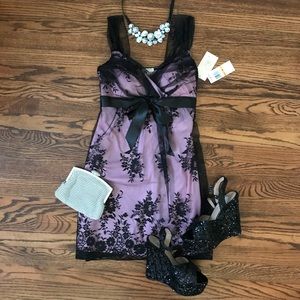 NWT Sequin Hearts Lace Dress- sz S